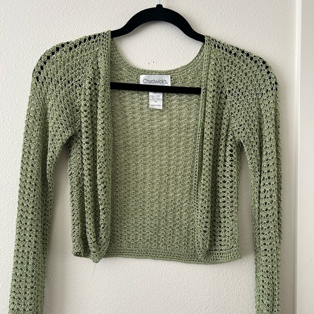 Vintage Green Crochet Cover Up
